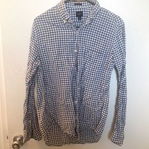 J.Crew Medium Slim Blue Checkered Button Up